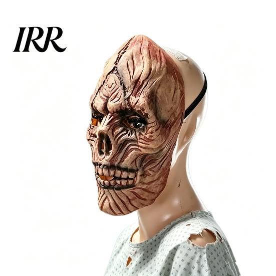 Detailed Cracked Skull Scary Halloween Masque, Horror Full Face Latex Masque Realistic Skeleton Headgear for Costume, Cosplay Party, Haunted