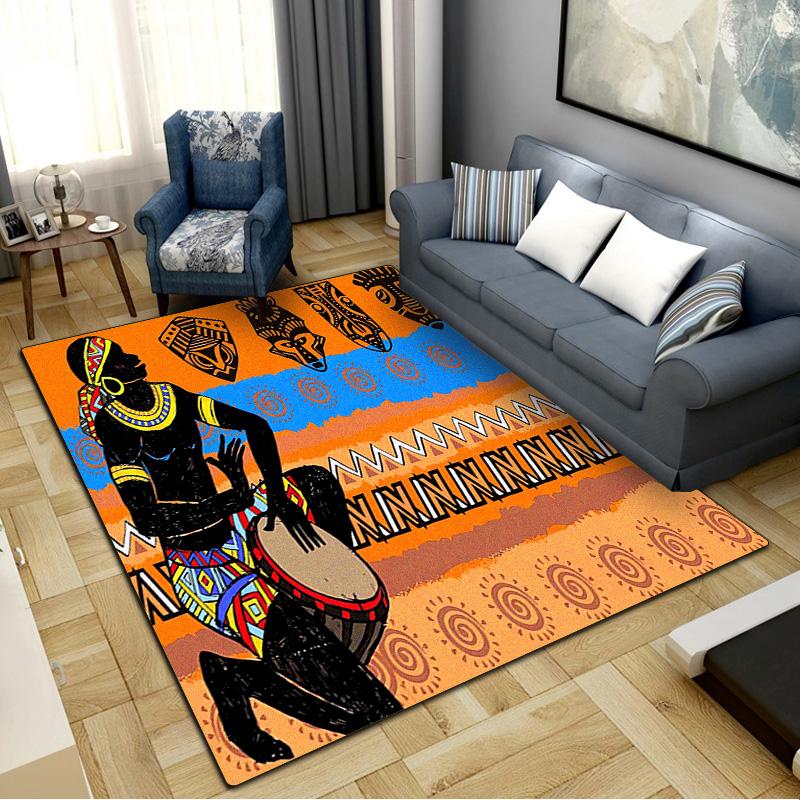 African Woman Carpet Rug for Living Room Bedroom Home Sofa Decoration,Kids play Non-slip Floor Mat