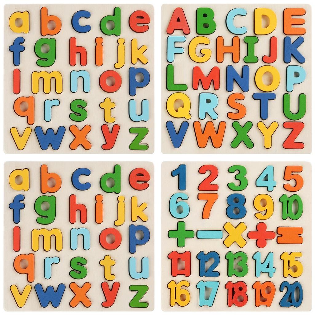 Wooden Montessori Number And Letter Puzzle For Early Childhood Learning And Cognitive Development