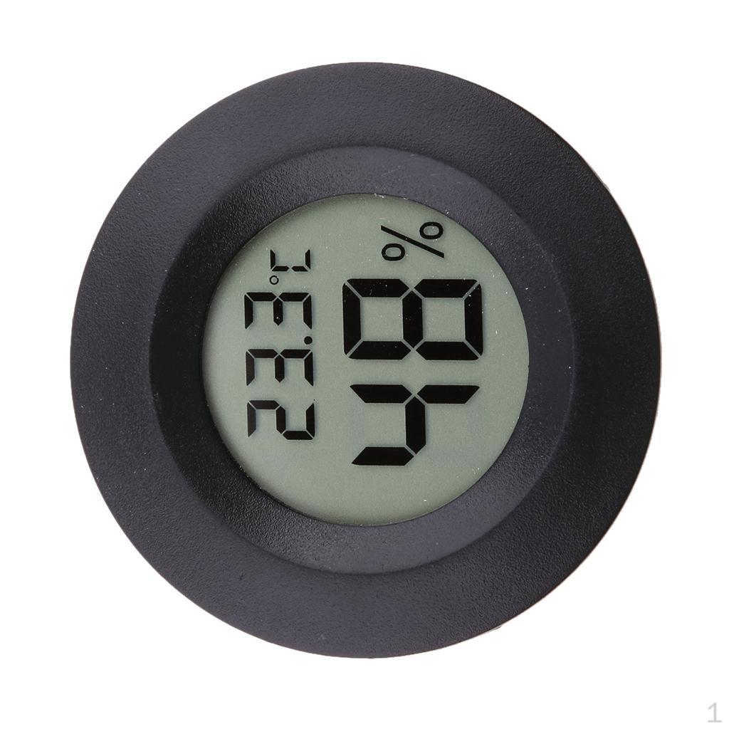 

Мини-крытый и открытый ЖК-гигрометр, круглый измеритель температуры влажности (черный)