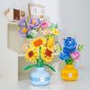 New Flower Bouquet with Vase Compatible Building Blocks Sunflowers Adult Assembled Flower Pots New Year Room New Year Decoration