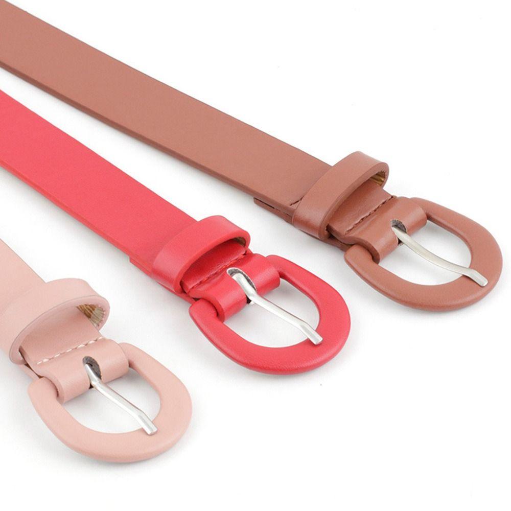 Color Vintage Trouser Dress Belts Horseshoe Buckle Waistband Decorative Waist Strap Leather Belt