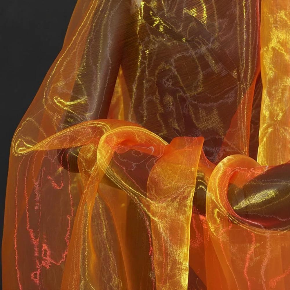 100x150cm Dwukolorowa Tkanina Gradientowa Kolorowa Lekka Tkanina Szyfonowa Przezroczysta Cienka Siatka Organzowa Dekoracyjny Brzeg