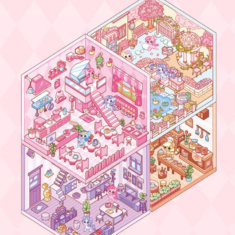 10 in 1 Landscape Sticker Book Capybara Miniature Scene Scrapbook Kit Girl