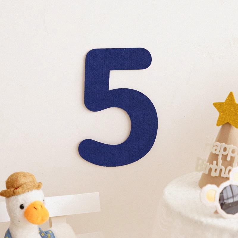 Mori Simple Felt Happy Birthday Party Digital Wall Sticker Baby First Year Party Decoration Photo Props