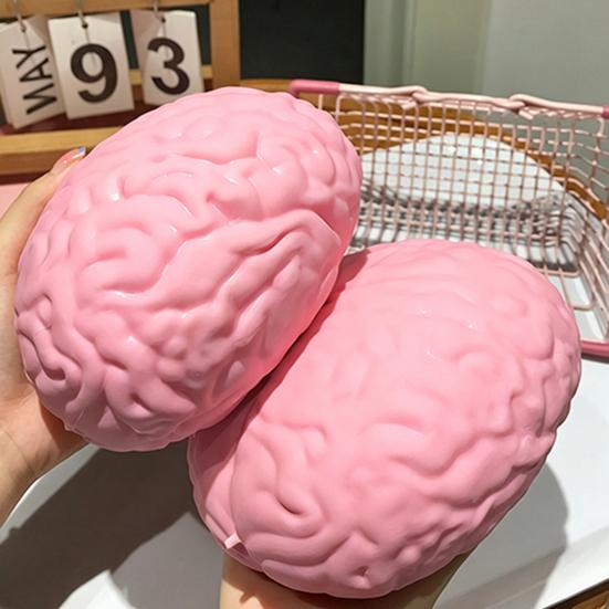 1/2 Stück Riesiges Simulations-Gehirn Knetspielzeug Stressabbau Rosa Gehirn Sensorisches Spielzeug Dekompression Langsam aufsteigend Realistisches Gehirn Fidget-Spielzeug
