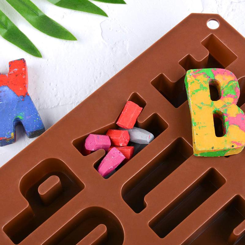 26 Cavities Large Letter Molds Silicone Alphabet Mold for Crayon Resin Chocolate Candy Wax Cake Baking Decor