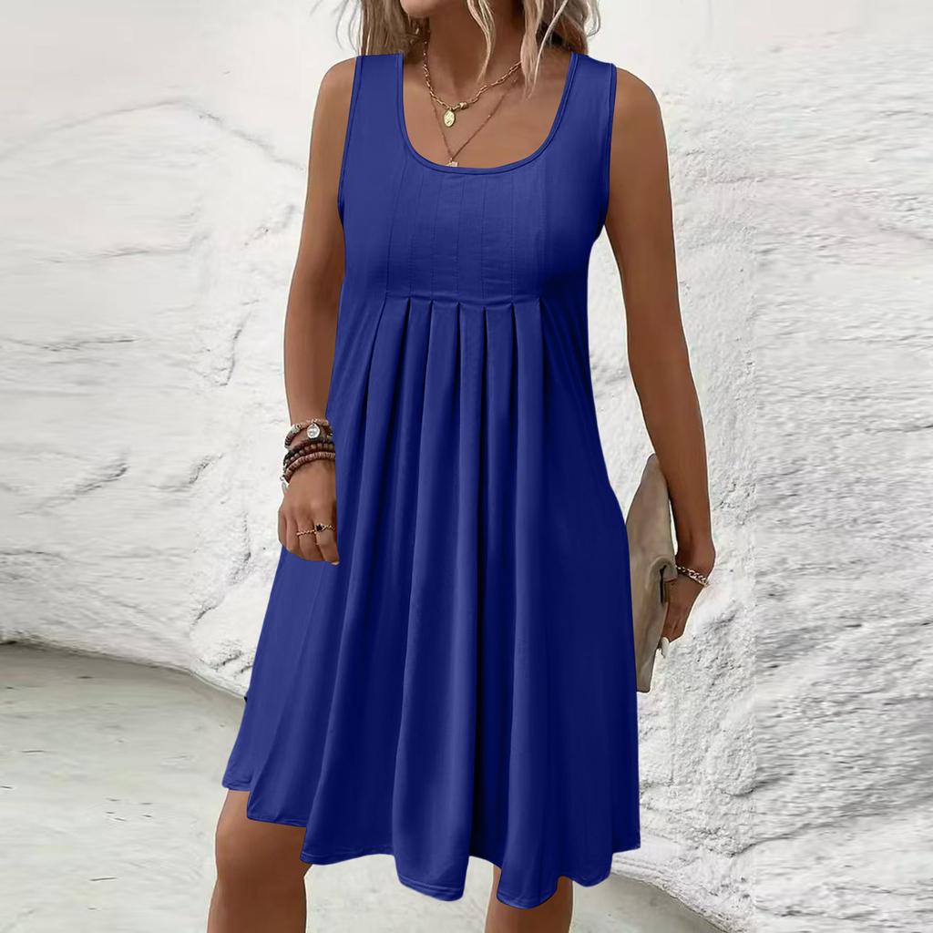 Damenmode Farbiges ärmelloses Kleid