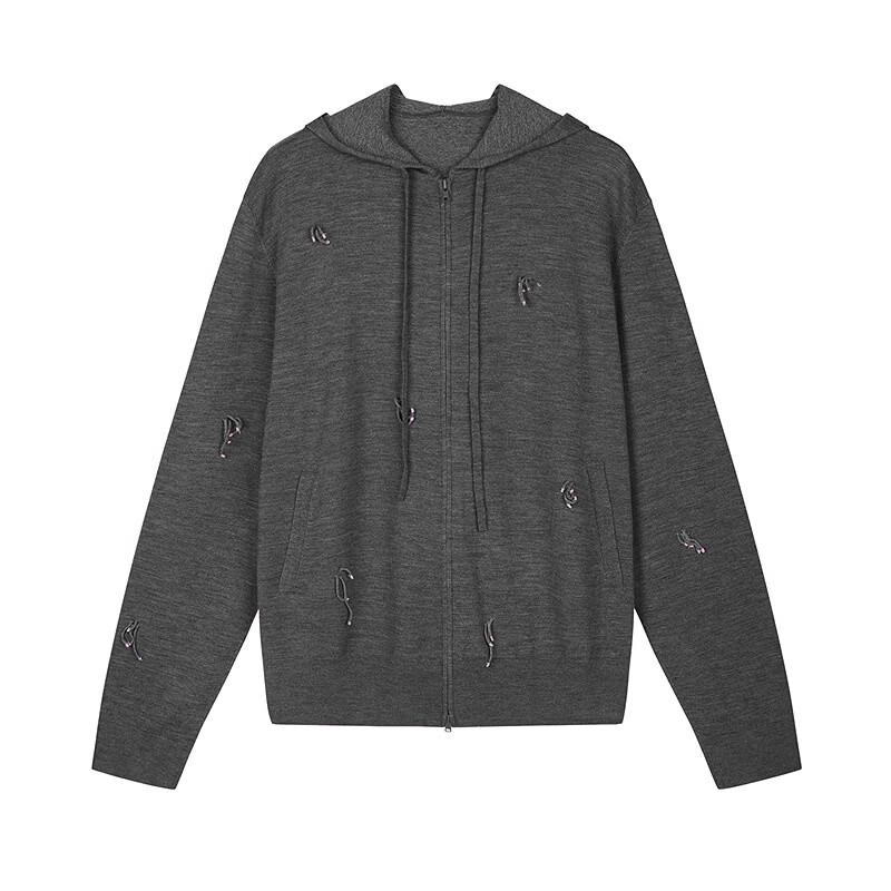 JNBY 26 Spring New Hooded Wool Knit Cardigan