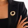 Delicate Hollow Pattern Alloy Brooch Eye Catching Lapel Pin Accessory For Women Seeking Unique Style Accent