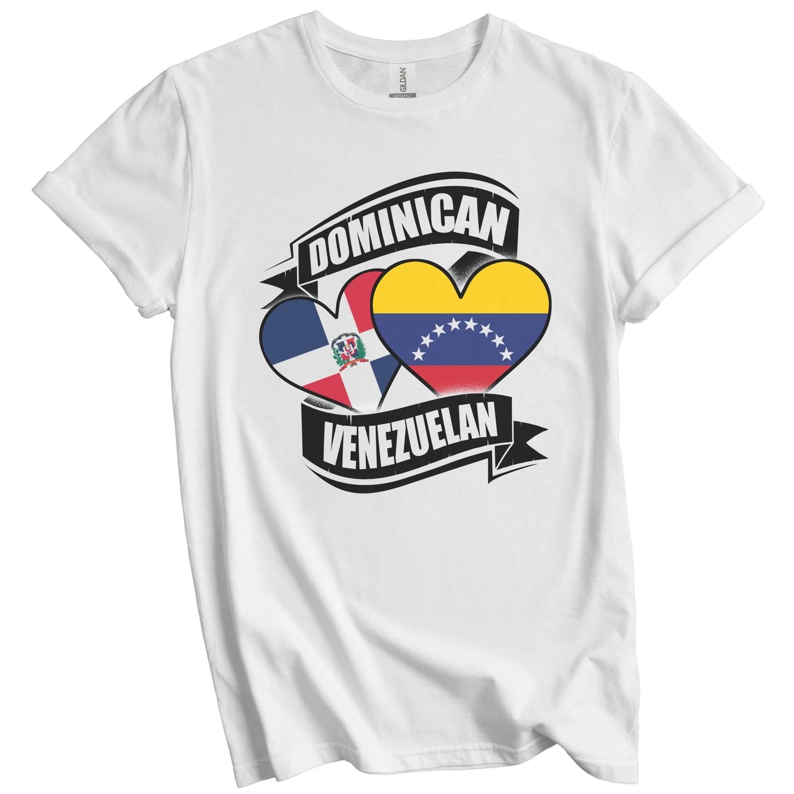 Dominican Venezuelan Heart Dominican Republic Venezuela Flag T-Shirt 4XL