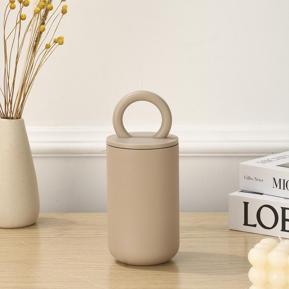 

Simple 304 Stainless Steel Portable Coffee Cup Double-layer Vacuum Insulated Cup Portable Cup with Handle Ring 500ml верблюд
