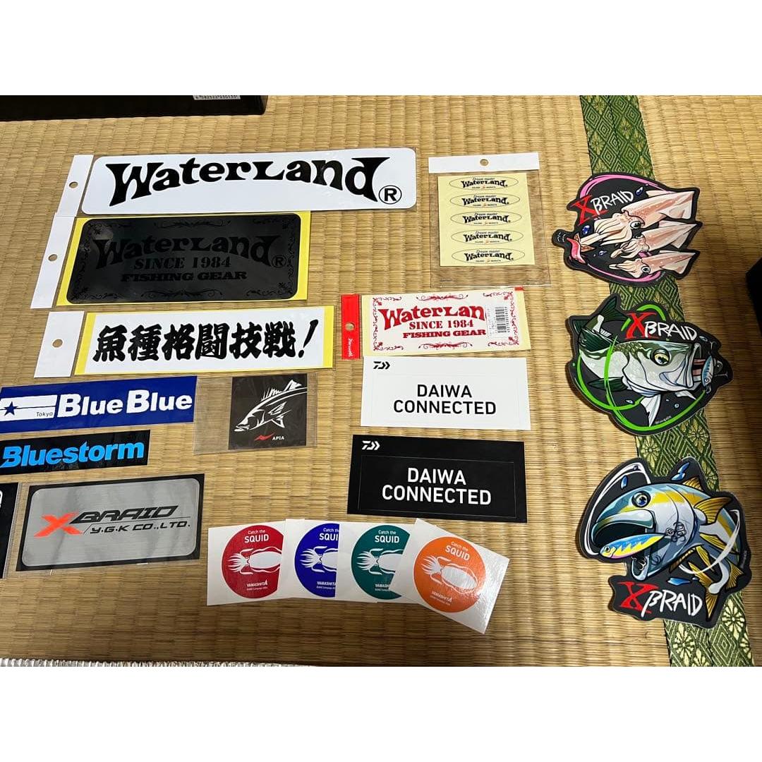 Used Fishing Tackle Manufacturer Sticker Set 17 Pieces Sold in Bulk