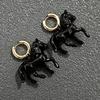 Exaggeration Stereoscopic Small Horse Pendant Earrings for Women Creativity Cute Animal Earrings Charm Jewelry Holiday Gift