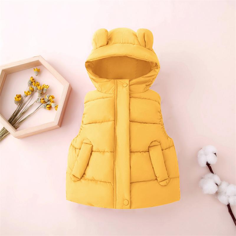 Mode Jungen Mädchen Kapuzen Warme Daunenwesten Herbst Winter Kinder Baby Jacke Kinder Reißverschluss Westen