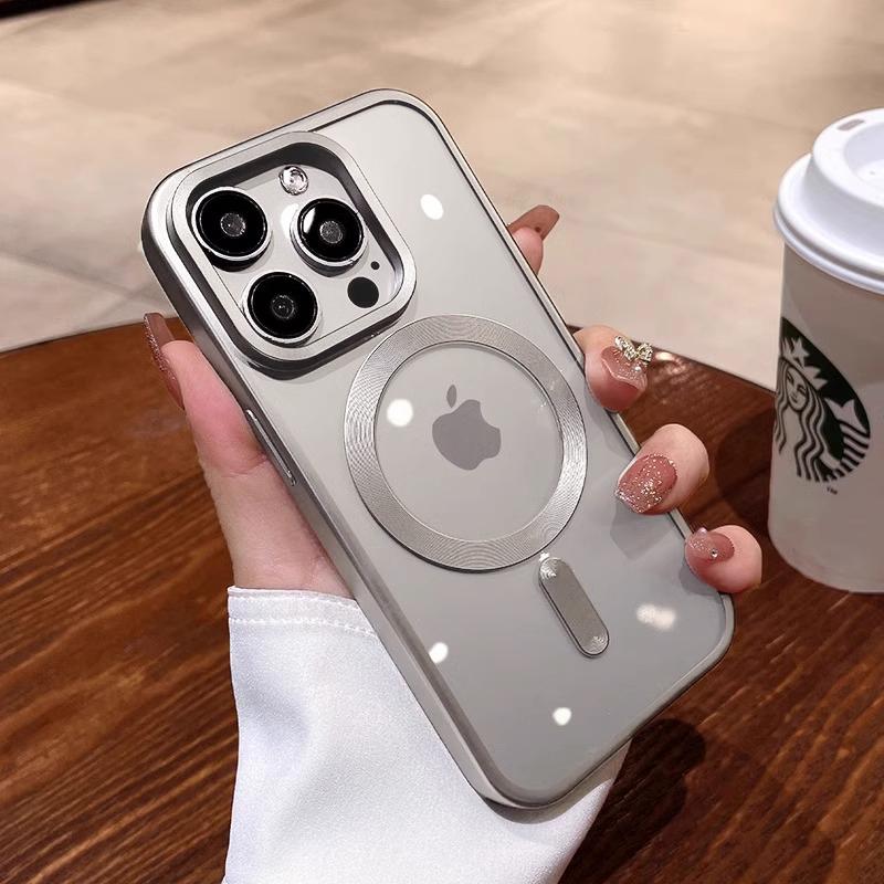 Matte Plating For Magsafe Magnetic Wireless Charge Case For iPhone 11 12 13 15 14 16 Pro Max Plus Soft Clear Shockproof Cover