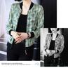 Women's Retro Printed Baseball Jacket - Trendy Short Coat for Spring, Autumn & Winter