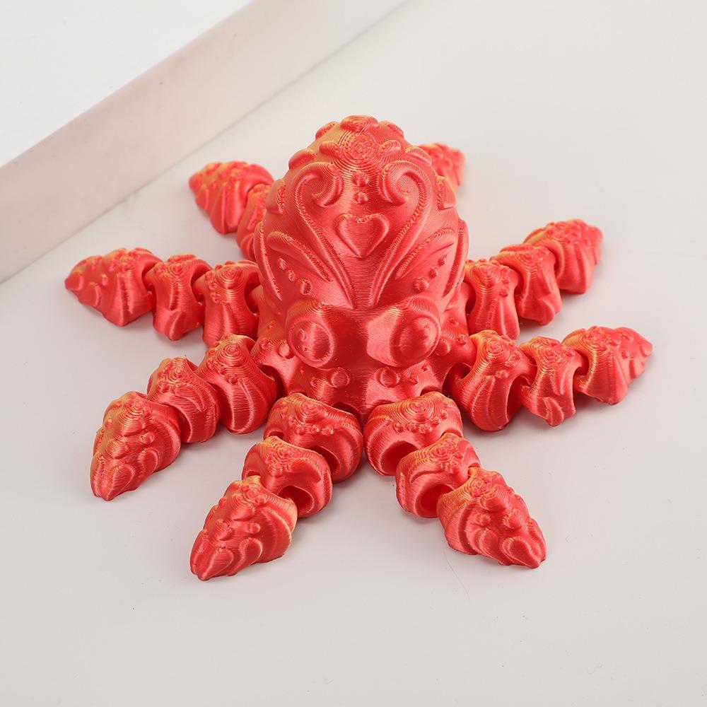 

Реалистичное 3D-печатное украшение в виде осьминога, мультяшная скульптура осьминога, подарок на день рождения красный