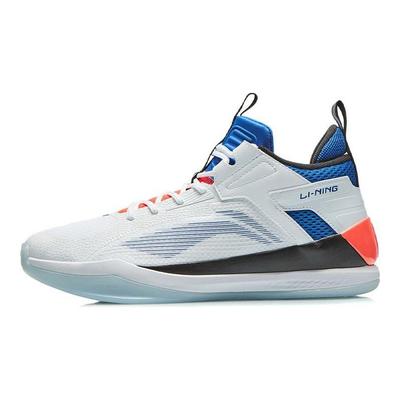 Li Ning Wade Way Tecido Ataque Forte TPU Amortecimento de Impacto Resistente ao Desgaste Antiderrapante Cano Baixo Tênis de Basquete Masculino tênis Branco ABAR115-2