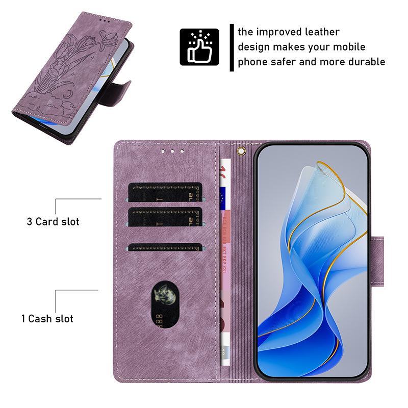 Applicable GalaxyS25EdgeS24FE23 Anti-drop Embossed Mobile Phone Leather Case Samsung S26ULTRA Wallet Protection