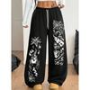 Gothic Punk Rock Elastic Waist Straight Leg Pants Streetwear Fashionable Comfortable Long Trousers