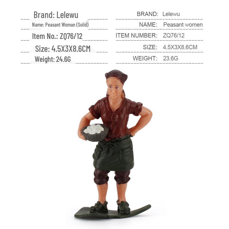 Cross-Border Farm Scene Worker Doll: Female Farmer with Shovel Ornament for Model Landscaping