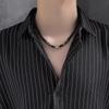 Obsidian Necklace Men's Tide Niche Design Sense Retro Beaded Men's Transfer Beads Clavicle Chain Hip Hop Boys Accessories