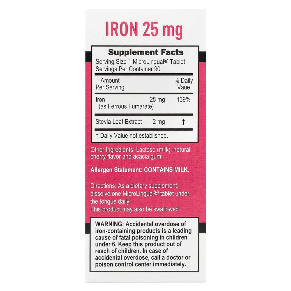 Superior Source Just Women Iron 25mg Microlingual Quick Dissolve Tablets, 90 Count