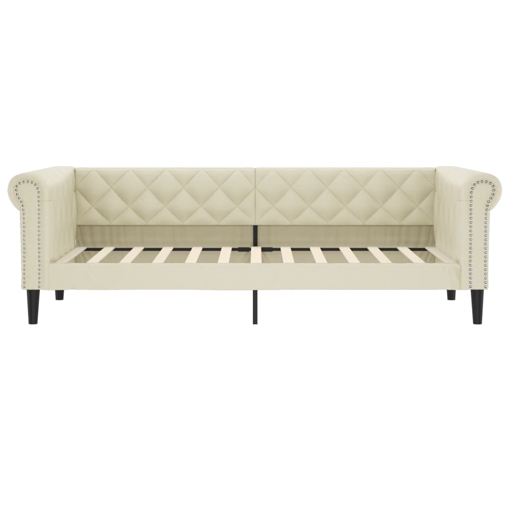 Daybed Pull out Cream 90x200 cm Faux Leather
