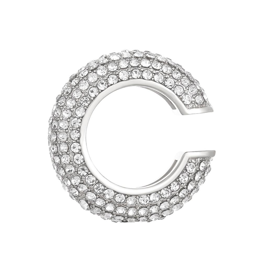European & American Popular C-shaped Rhinestone Ear Cuff Earrings, No Piercing Needed for Women