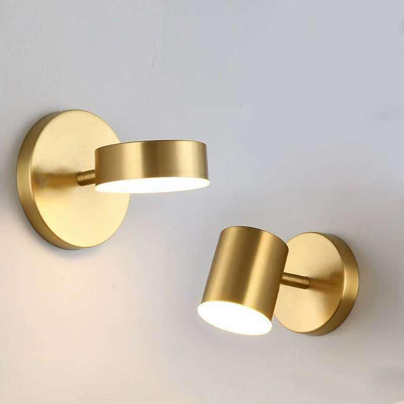 Contemporary Gold Rotating Wall Light for Hallway, Living Room, Staircase, or Bedroom.