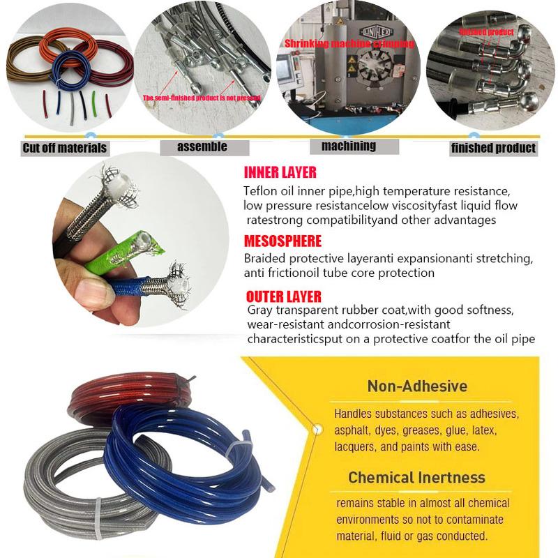 AN3 Steel Wire Weaving Motorcycle Brake Hose Explosion-proof High Temperature Resistant Reinforced Clutch Oil Pipe Universal 3.2