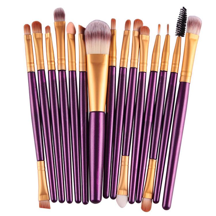 15pcs Eye Shadow Makeup Brush Set Eyes Make Up Eyebrow Cosmetic Brushes