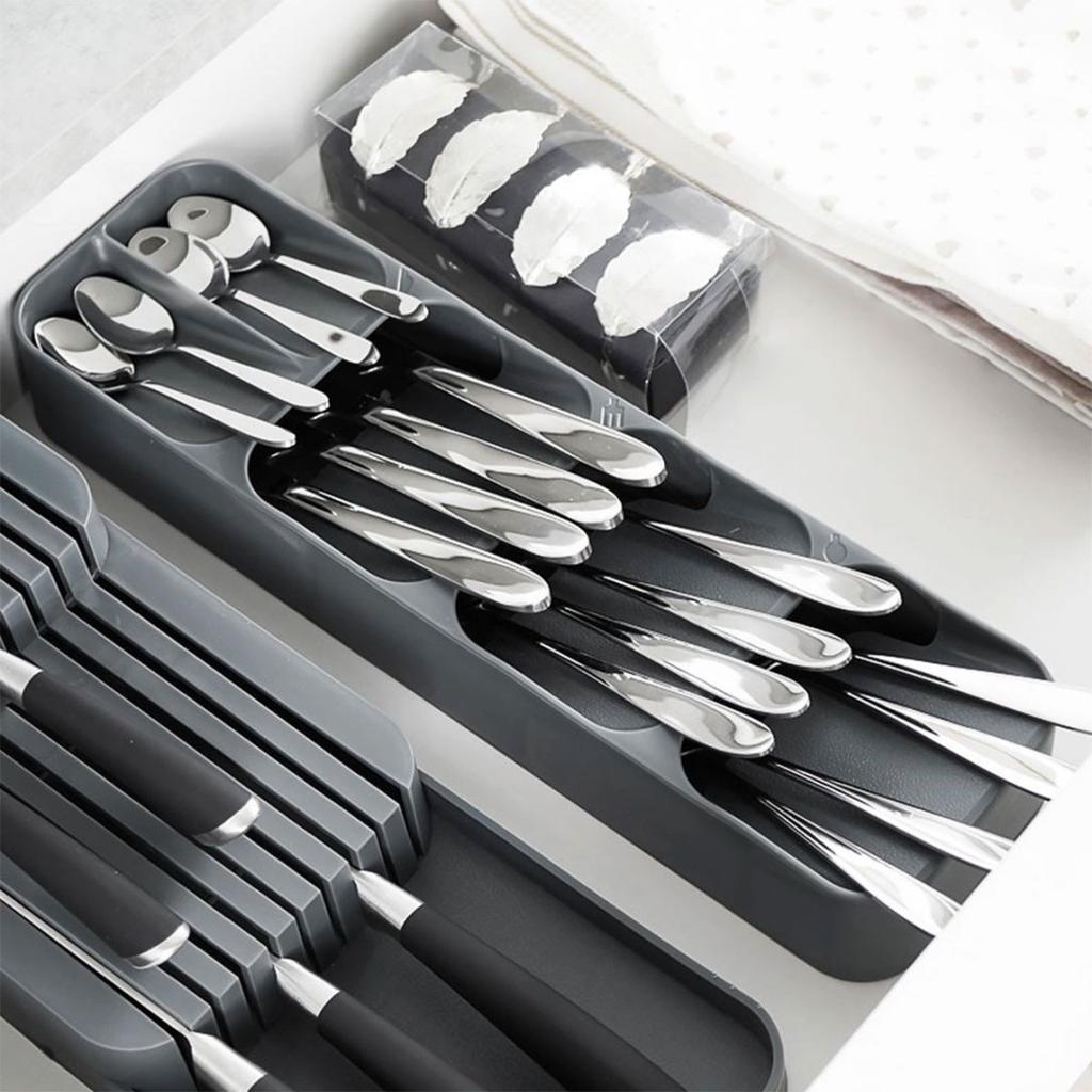 ORGANIZER CONTAINER CUTLERY INSERT FOR DRAWER gray 229010-S