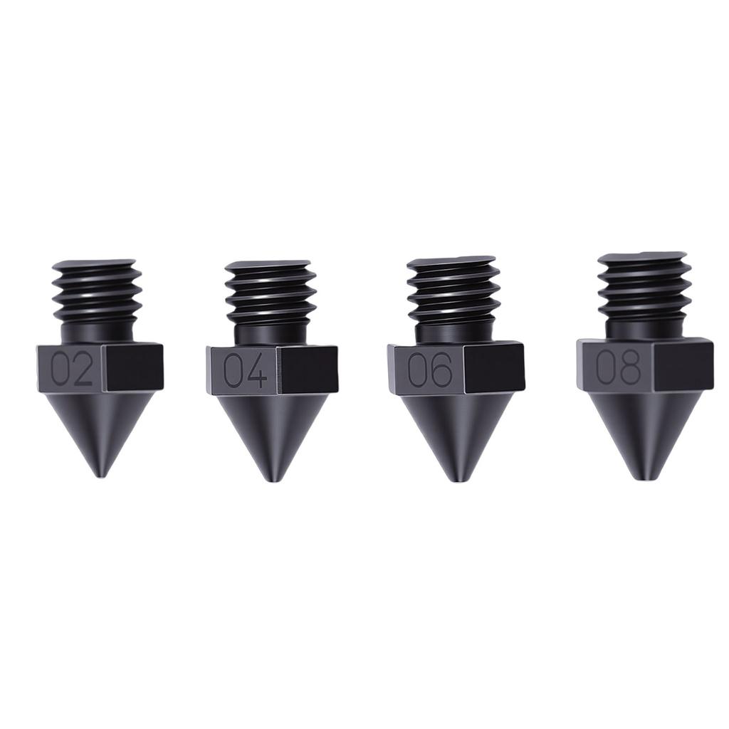 4 Pcs 3D Printer Nozzle Replacement for Raise3D 3D Printer 0.2mm 0.4mm 0.6mm 0.8mm Hardened Steel Extruder Nozzle