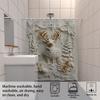 1PC Imitation Relief Christmas Reindeer Print Waterproof Shower Curtain Partition Privacy Hanging Curtain 12 Hooks Multiple Size