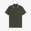 Fred Perry [M3600] Twin Tip Fred Perry Shirt - Hunting Green/Light Ice/Lemon Barley Afpm2613600-05B