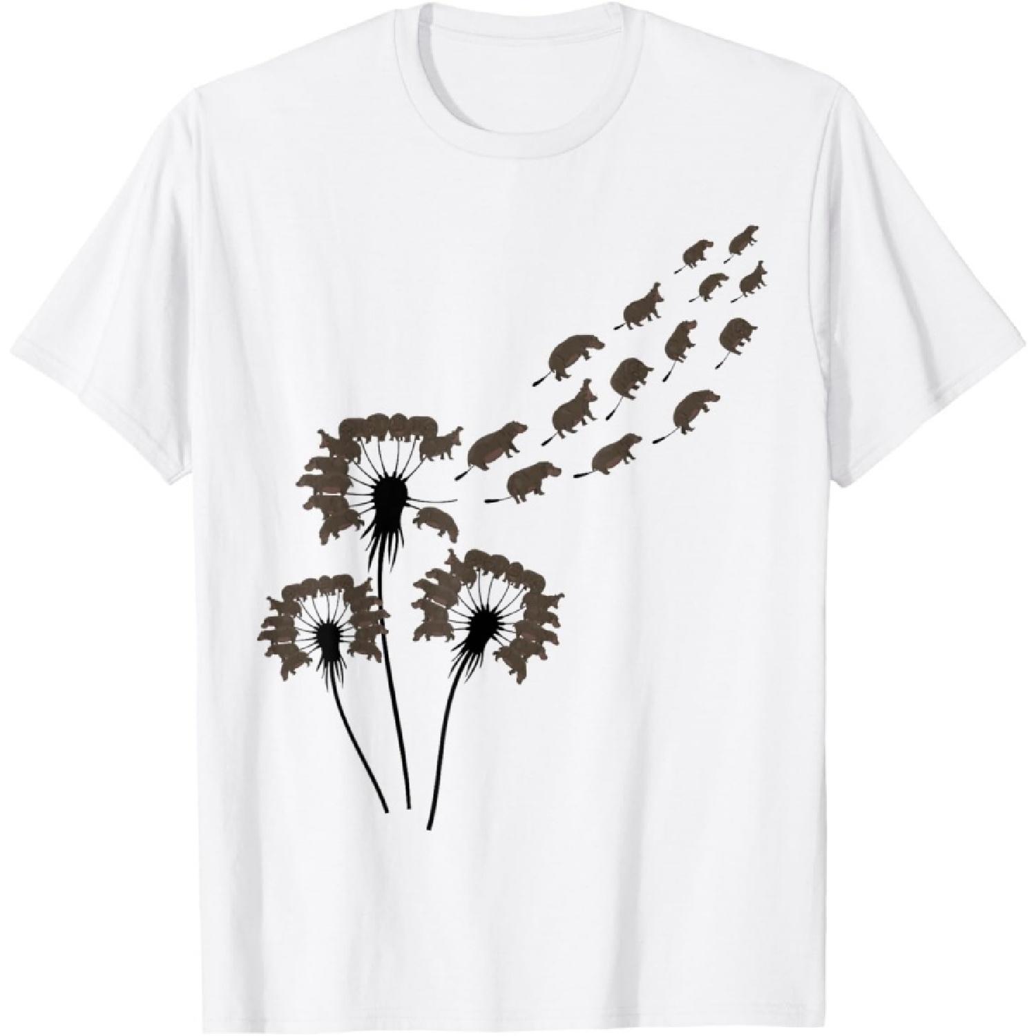 Dandelion Hippos Shirt for Hippopotamus Lover _ Hippopotamus T-Shirt S