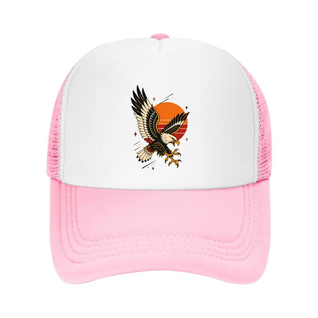 Vintage Flash Eagle Sunset Emblem Mesh Baseball Cap Casual Hat Outdoor For Womens Unisex FeUnisex