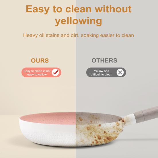Nonstick Frying Pan Snowflake Pattern Saute Skillet with Medical Stone Coating Heat Resistant Handle Kitchen Cookware Accessories for Gas Electric