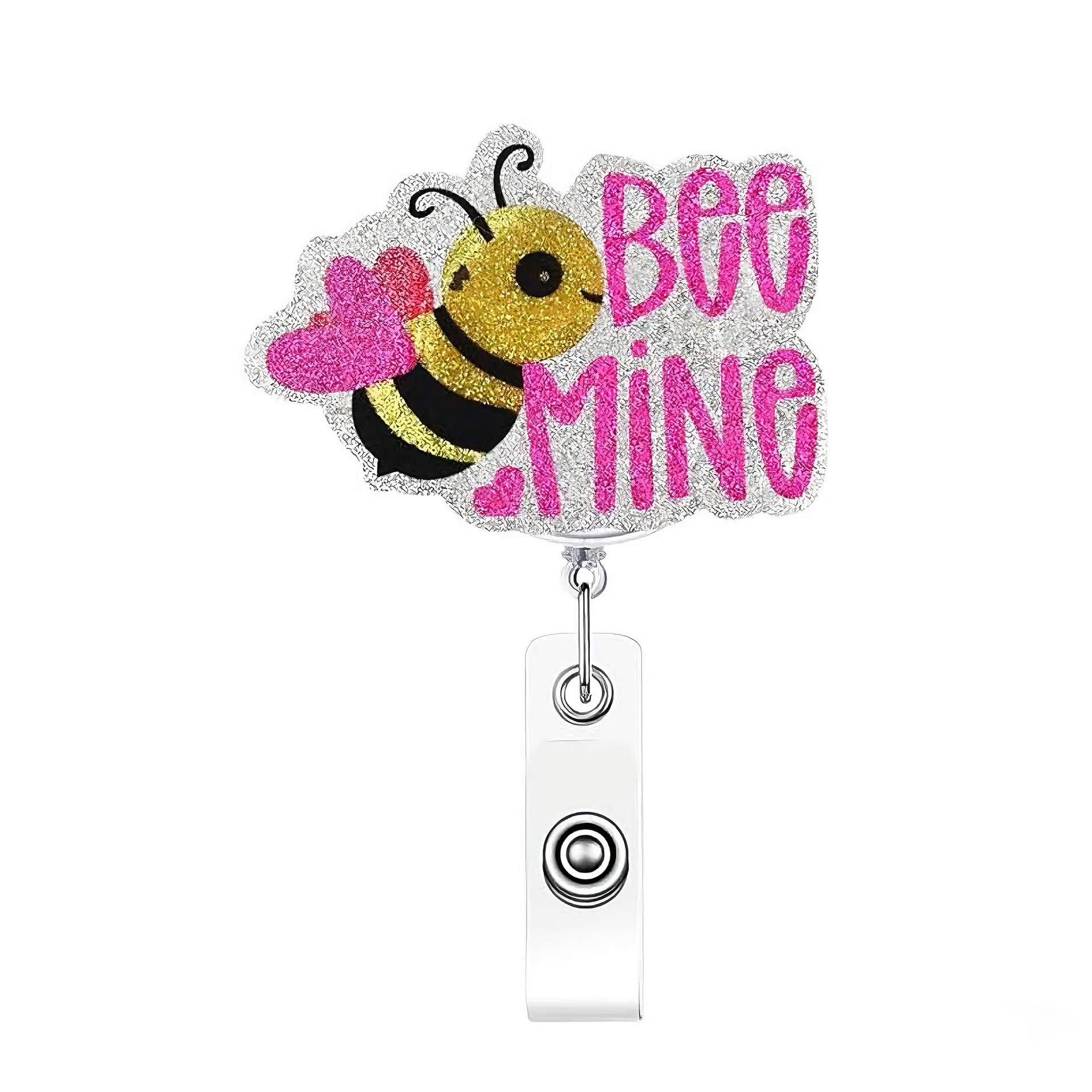 

Swivel Badge Holder Lightweight Cute Badge Reel Retractable Id Badge Reel Acrylic For Valentine S Day Gift Doctor Id Display