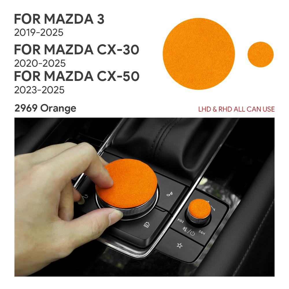 Top Suede Trim Sticker For Mazda 3 Axela -2025 CX30 CX-30 -2025 CX50 CX-50 -2025 Car Central Control Multimedia Knob