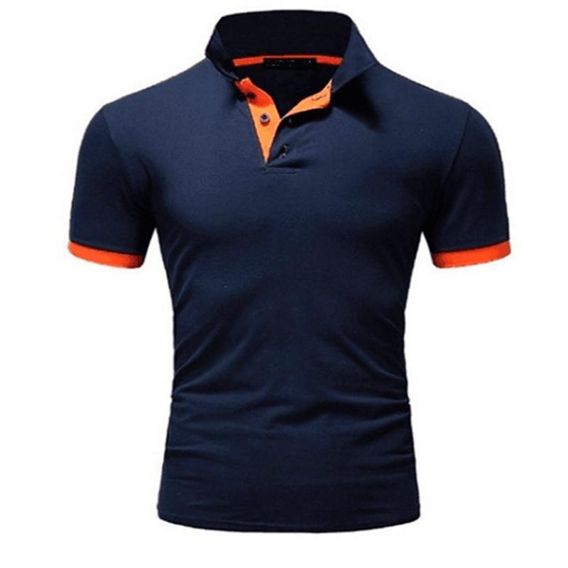 Herren T-Shirt Casual Polo Kurzarm T-Shirt Einfarbig Sport Top Mann Revers Weiß Schwarz Polos Shirts