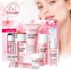 Collagen Cherry Blossom 6-Piece Travel Skincare Set - Hydrating & Soothing Facial Care Kit With Clea