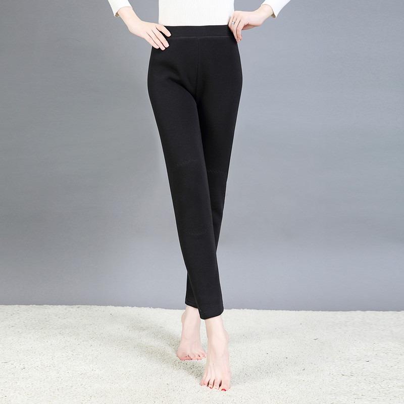 Middle-aged Women's Thermal Pants Thickened and Velvet Knee Pads Cold-proof Loose Mother Elderly Leggings Long Johns Large Size Winter