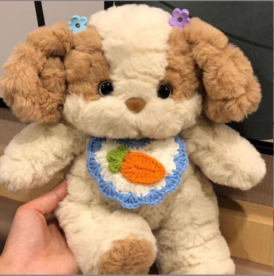 Bib Rabbit Dog Plush Toy Kids Gift For Sleeping Comfort Realistic Animal Decor