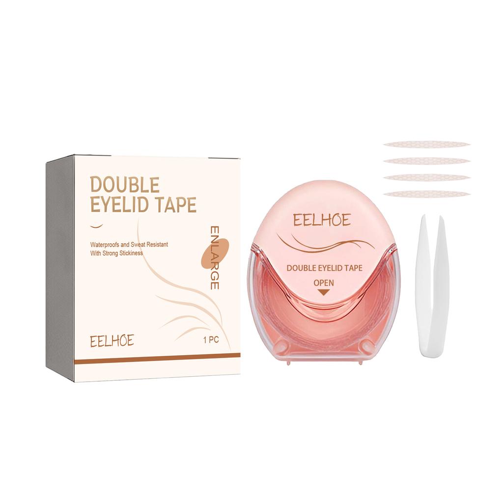 Double Eyelid Stickers Set Invisible Eyelid Lifting Tape Hypoallergenic Waterproof Self-Adhesive Eyelid Strips with Tweezers