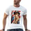 Steampunk chick in front of American flag TShirt Sun Protective Outdoor Tee Top