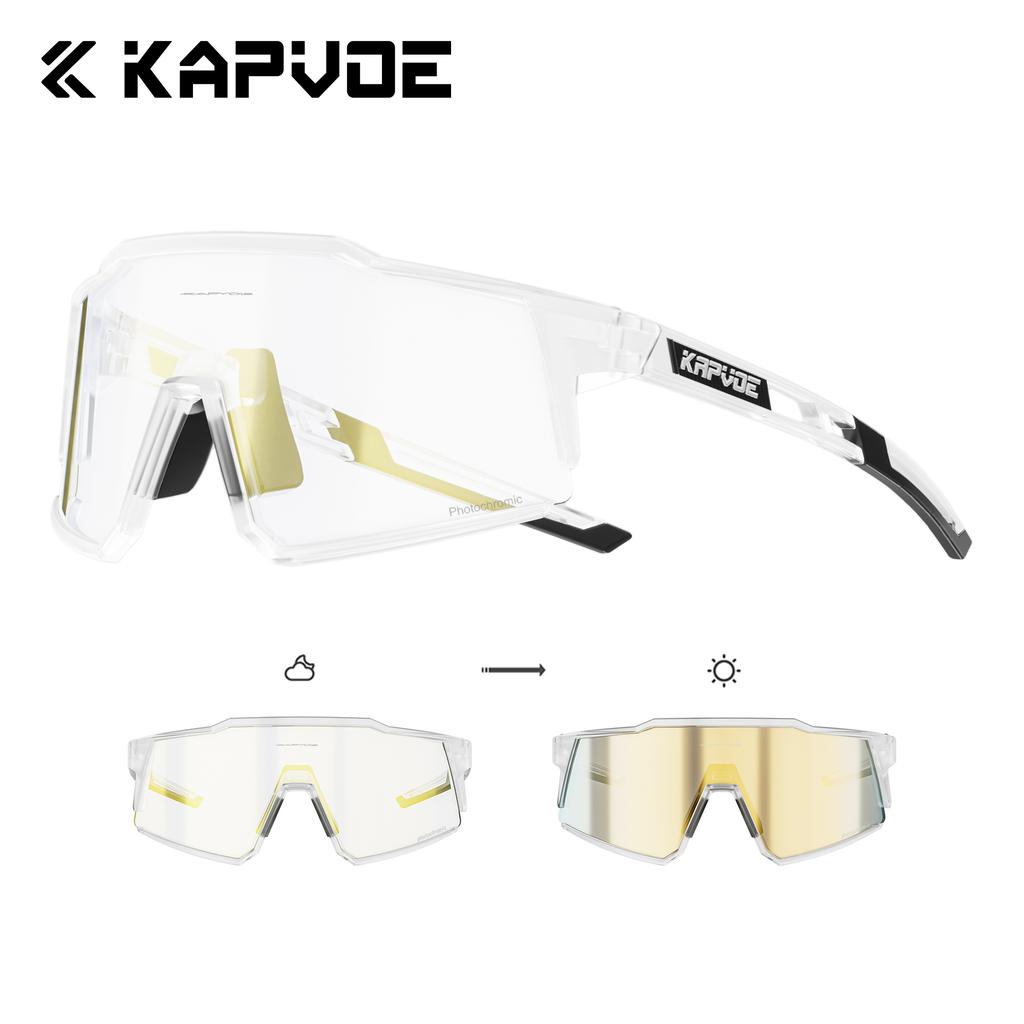 Kapvoe Photochromic Sunglasses Men Cycling Glasses UV400 MTB Clear Mountain Bike Transition Bicycle for Women Sports Eyewear