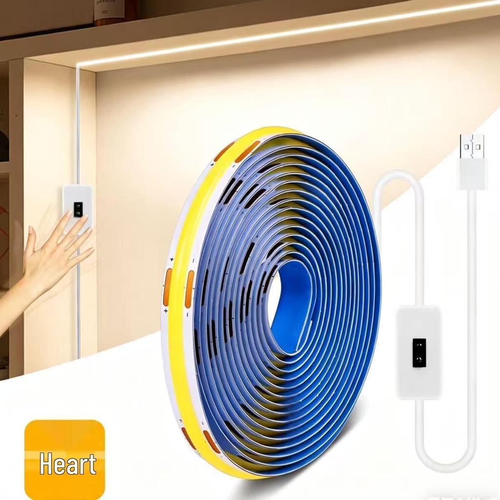 5V COB Waterproof USB LED Touch Light Strip, 8mm Low Voltage Hand Sweep Light Strip.